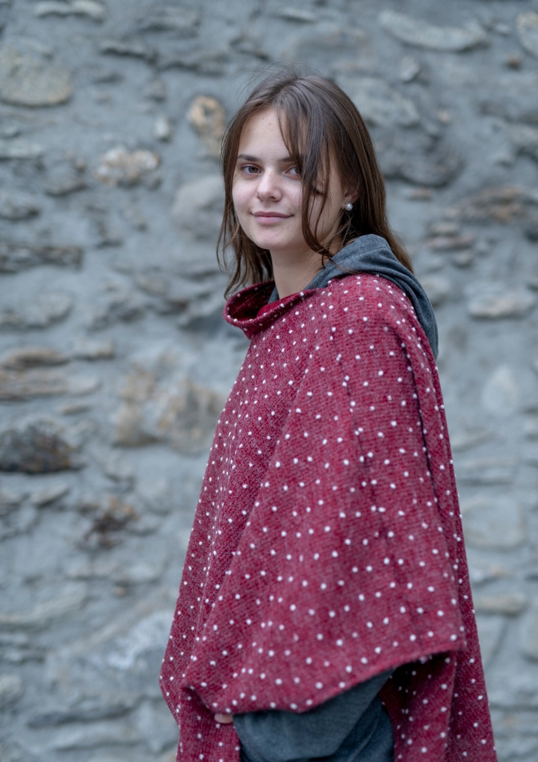 Poncho  Wine Red